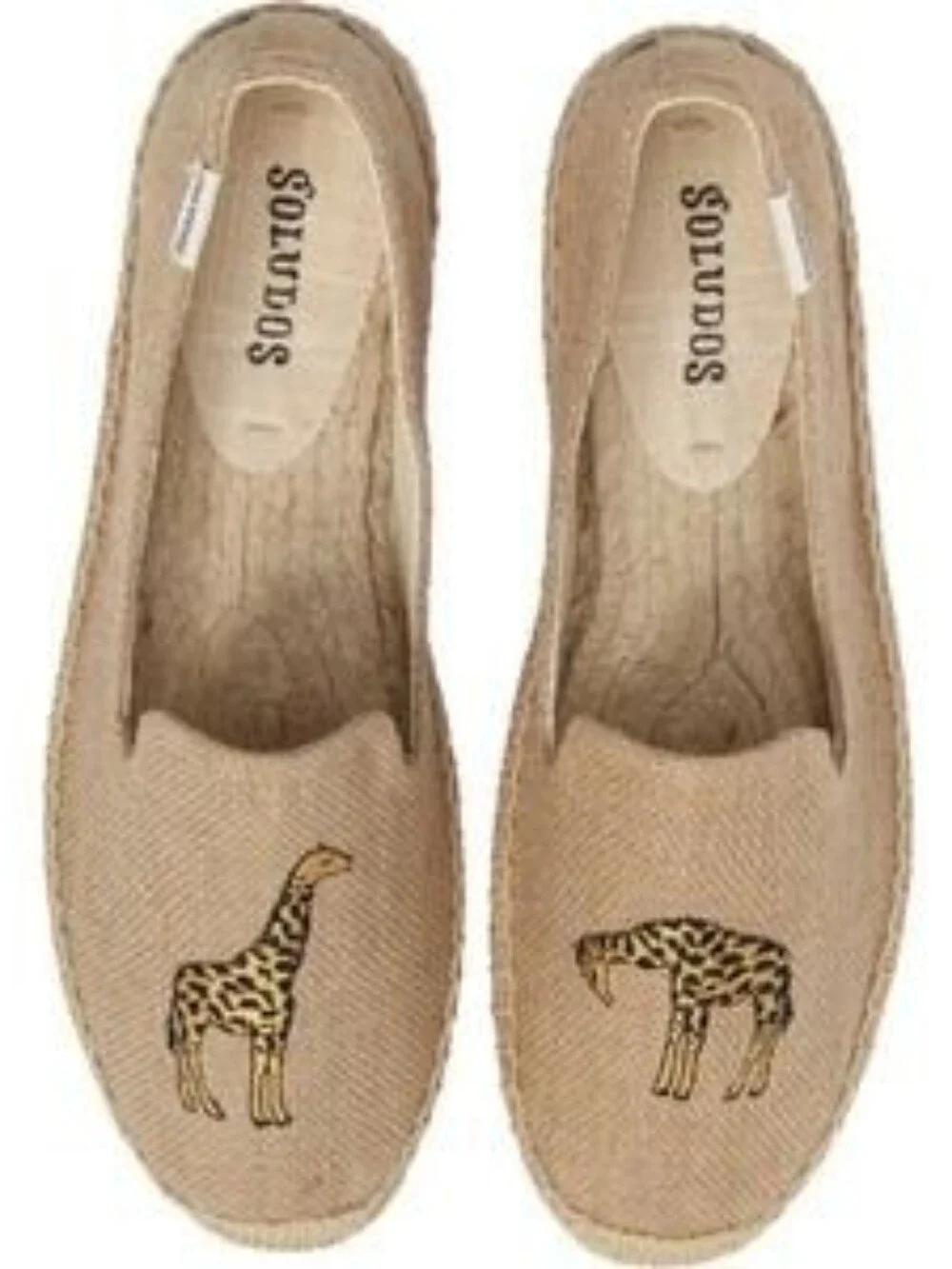 Soludos Giraffe Embroidered Tan Summer Espadrilles